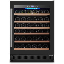 Vinovero: 23-inch Single Zone Wine Cooler with 51 Bottle Capacity and Black Full Glass Door